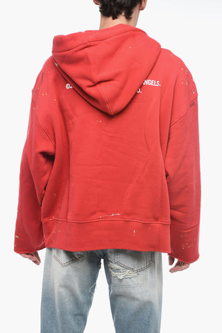 Logoed Hoodie Sweatshirt with Painted Print