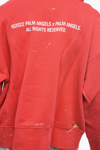 Logoed Hoodie Sweatshirt with Painted Print