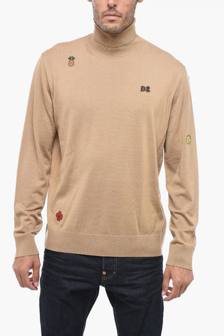 Maglia a Collo Alto con Patchworks