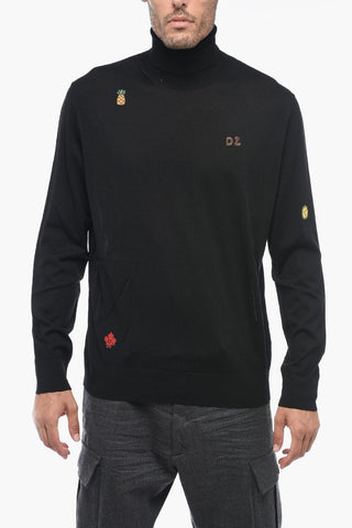 Embroidered Turtleneck Sweater