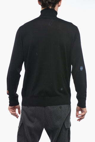 Embroidered Turtleneck Sweater