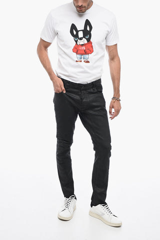 Coated Cotton Denims with Tidy Biker Fit