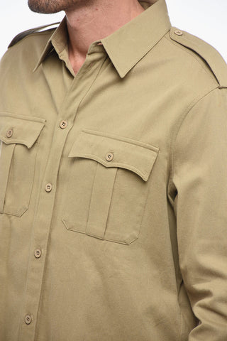 Camicia Sahariana in Twill di Cotone