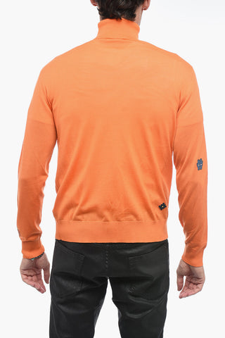 Maglia Ricamata a Collo Alto
