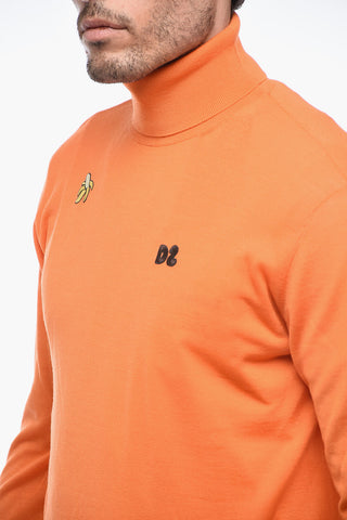 Maglia Ricamata a Collo Alto