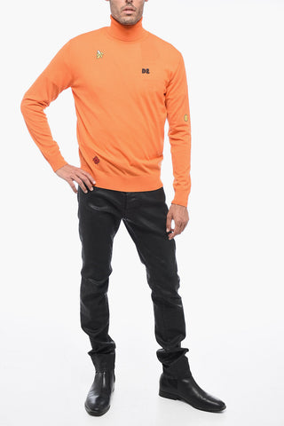 Maglia Ricamata a Collo Alto