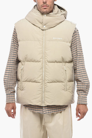 Sleeveless CLASSIC TRACK Down Jacket with Removable Hood