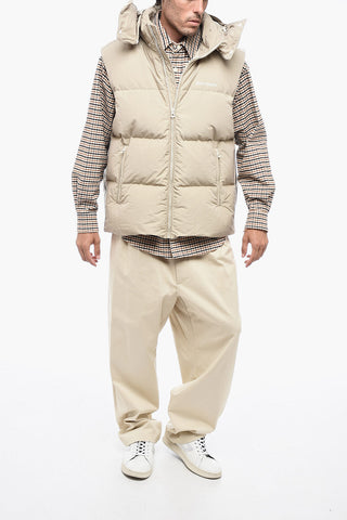 Sleeveless CLASSIC TRACK Down Jacket with Removable Hood