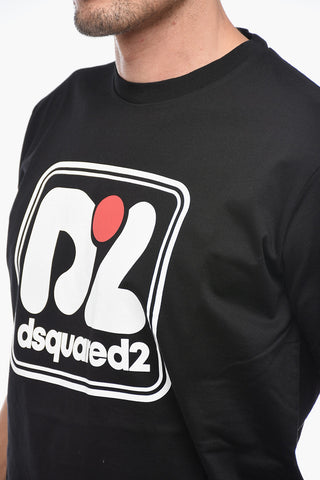 Crewneck T-shirt with Logo Print