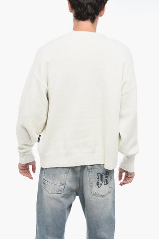Printed Cotton Blend Crewneck Sweater