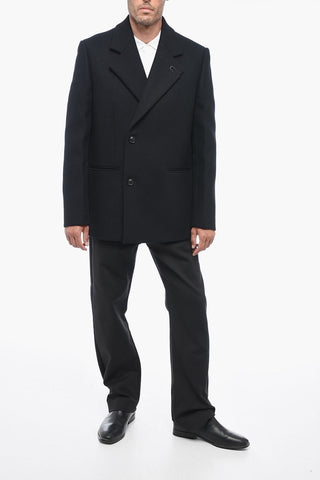 TAILORING Wool-Blend Double-Breasted Coat BASIC