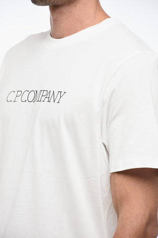 Crew Neck Cotton T-Shirt with Embossed Logo
