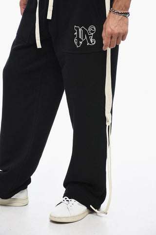 Pantaloni In Cotone Con Logo Ricamato Con Coulisse 