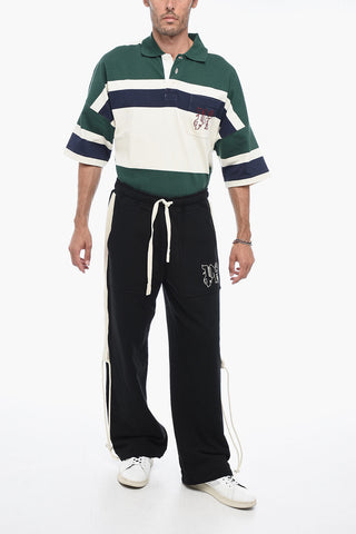 Pantaloni In Cotone Con Logo Ricamato Con Coulisse 