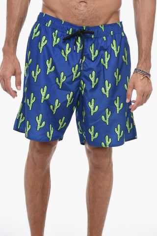Costume da Bagno Boxer con Stampa Cactus