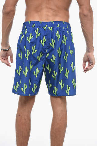Costume da Bagno Boxer con Stampa Cactus
