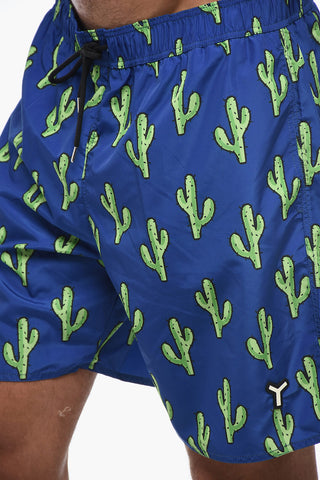 Costume da Bagno Boxer con Stampa Cactus