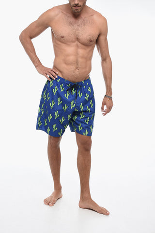 Costume da Bagno Boxer con Stampa Cactus