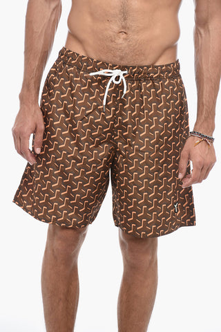 Costume da Bagno Boxer con Fantasia Geometrica
