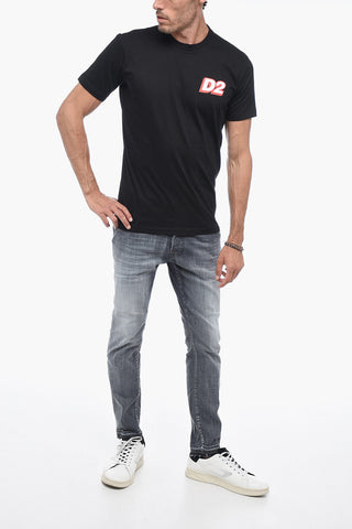 Crewneck T-shirt with Logo Print