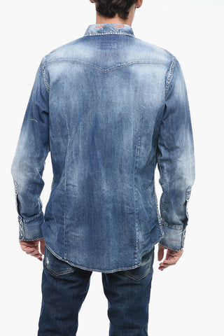 Delave Denim Shirt with Patch Chest Pocket