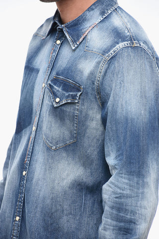 Delave Denim Shirt with Patch Chest Pocket