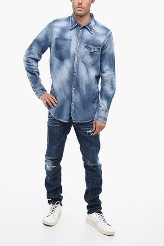 Delave Denim Shirt with Patch Chest Pocket