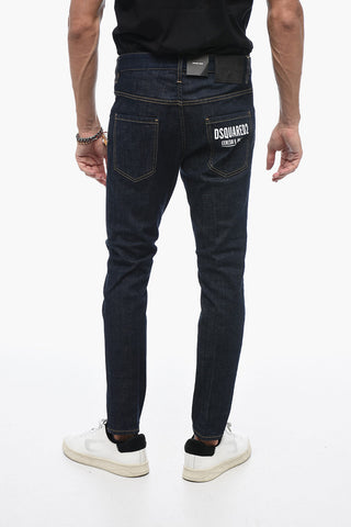 Skater Jeans Dark Wash with Logo Lettering 16cm