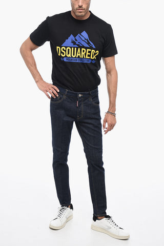 Skater Jeans Dark Wash with Logo Lettering 16cm