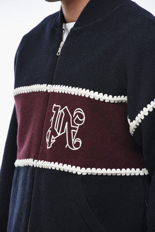 울 카디건 MONOGRAM 지퍼