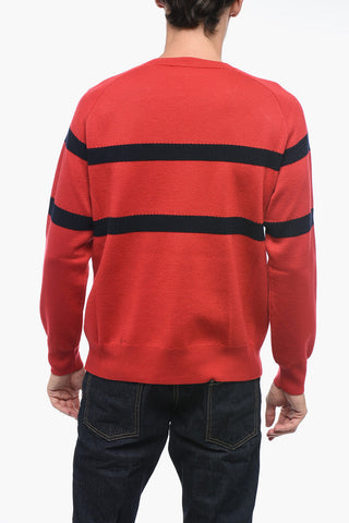 Jaquard Wool Sweater with Logo Lettering