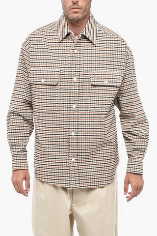 Overshirt Sahariano MICRO CHECK con Bottoni a Pressione