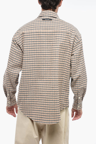 Overshirt Sahariano MICRO CHECK con Bottoni a Pressione