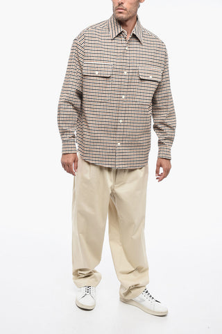 Overshirt Sahariano MICRO CHECK con Bottoni a Pressione