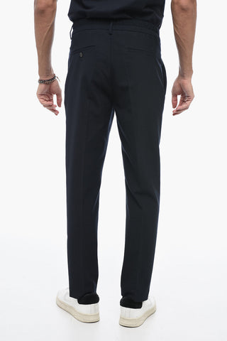 Pantaloni in Misto Lana ad 1 Pince con Elastico in Vita