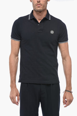 Piquet Cotton Polo with Logo Patch