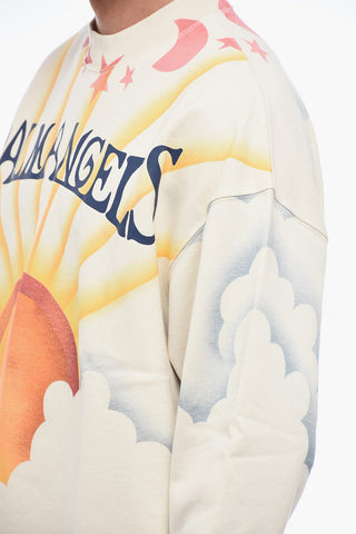 Brushed Cotton Printed SUNRISE Crewneck Sweater