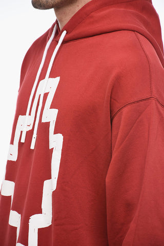 Brushed Cotton TEMPERA CROSS Hoodie with Maxilogo