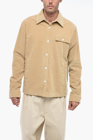 Corduroy TAPE Overshirt with Contrasting Bands