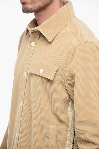 Corduroy TAPE Overshirt with Contrasting Bands
