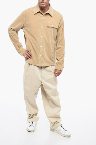 Corduroy TAPE Overshirt with Contrasting Bands