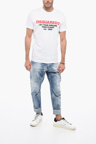 Crewneck T-shirt with Logo Print