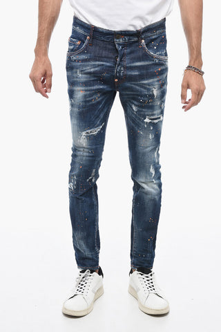Destoyed Super Twinky Denims with Paint Splat Motif 14cm