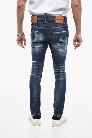 Destoyed Super Twinky Denims with Paint Splat Motif 14cm