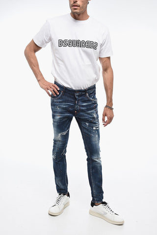 Destoyed Super Twinky Denims with Paint Splat Motif 14cm