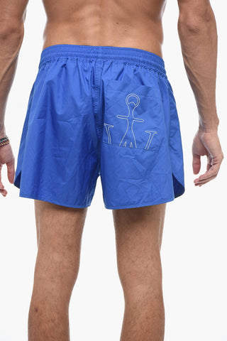 Embroidered Logo Boxer Swimsuit