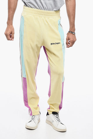 Chenille Track Pants with Color Block Design
