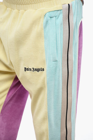 Chenille Track Pants with Color Block Design