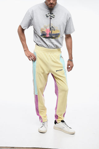 Chenille Track Pants with Color Block Design