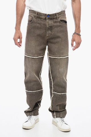 Straight Fit VINTAGE Denims with Raw-cut Details 20cm